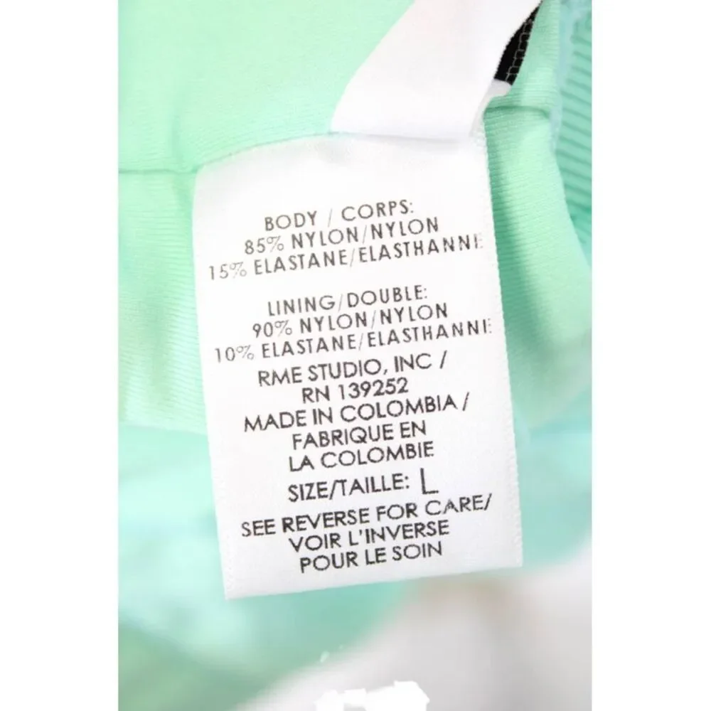 Peixoto Womens One Shoulder Cadillac Zoni Bikini Printed Top Mint Green Size L
